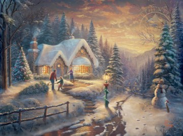 Regreso a casa de Navidad campestre Thomas Kinkade Pinturas al óleo